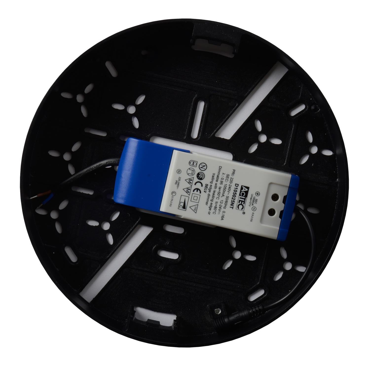 CERES-LED - Plafonnière Badkamer - Ø 21,5 cm - LED Dimb. - 1x30W 3000K - IP44 - Zwart