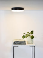 CERES-LED - Plafonnière Badkamer - Ø 21,5 cm - LED Dimb. - 1x30W 3000K - IP44 - Zwart