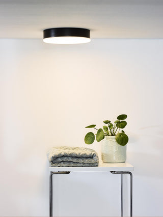 CERES-LED - Plafonnière Badkamer - Ø 21,5 cm - LED Dimb. - 1x30W 3000K - IP44 - Zwart