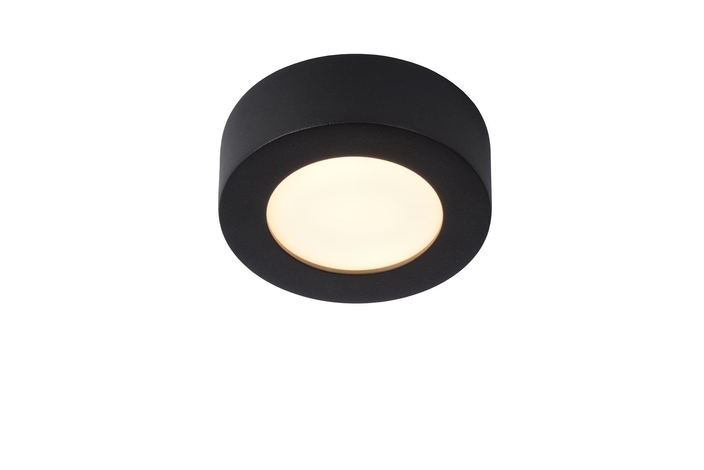 BRICE-LED - Plafonnier Salle de bain - Ø 11,7 cm - LED Var. - 1x8W 3000K - IP44 - Noir