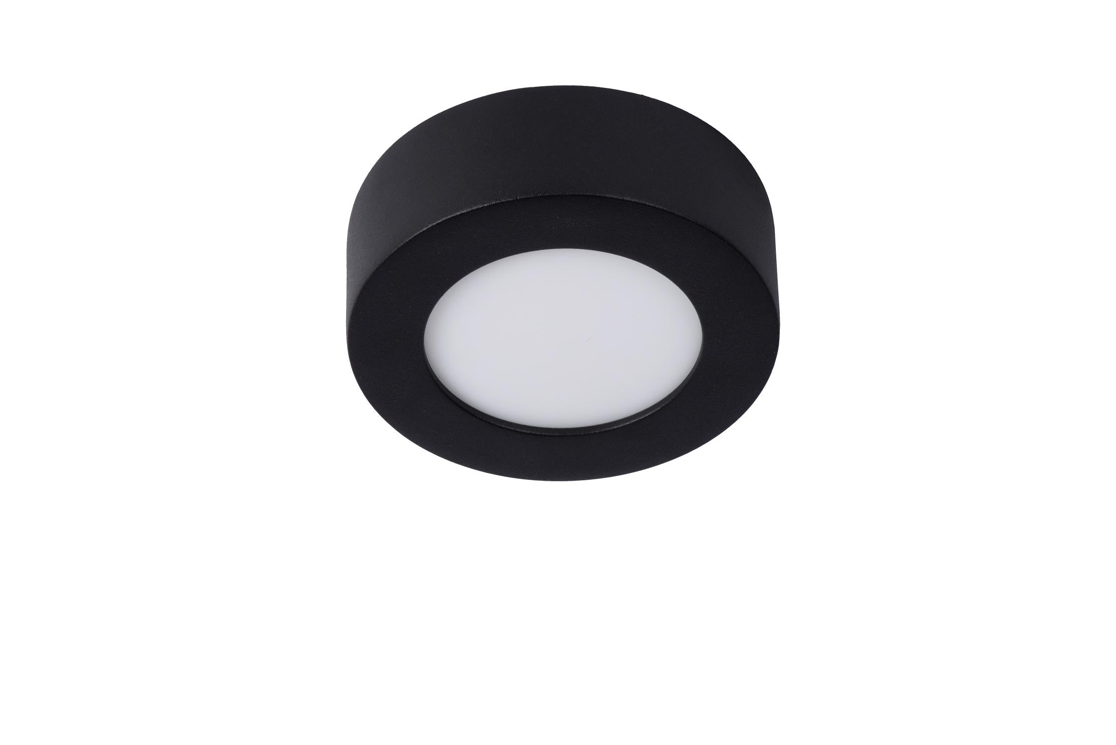 BRICE-LED - Plafonnier Salle de bain - Ø 11,7 cm - LED Var. - 1x8W 3000K - IP44 - Noir