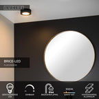 BRICE-LED - Plafonnier Salle de bain - Ø 11,7 cm - LED Var. - 1x8W 3000K - IP44 - Noir