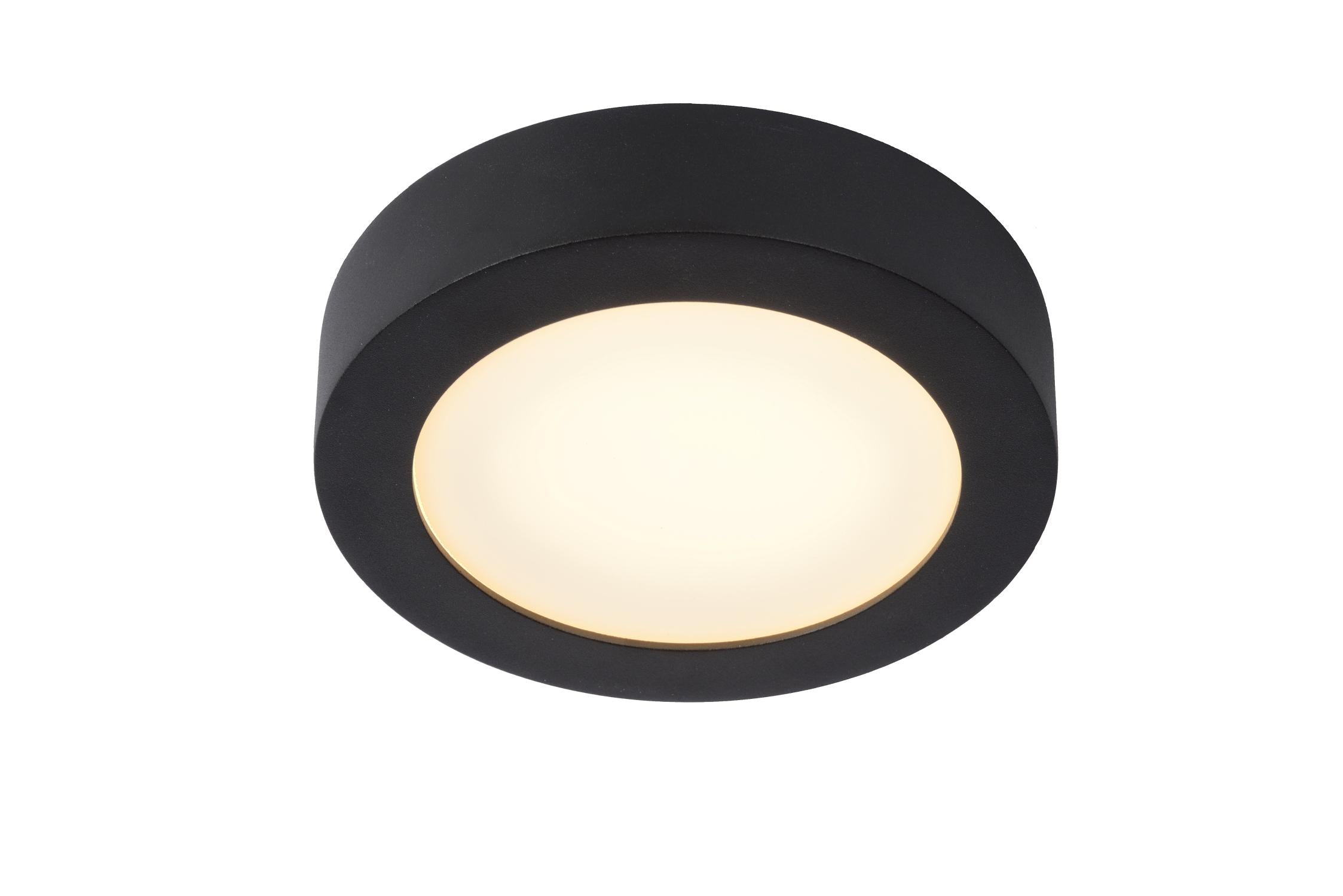 BRICE-LED - Plafonnier Salle de bain - Ø 18 cm - LED Var. - 1x12W 3000K - IP44 - Noir