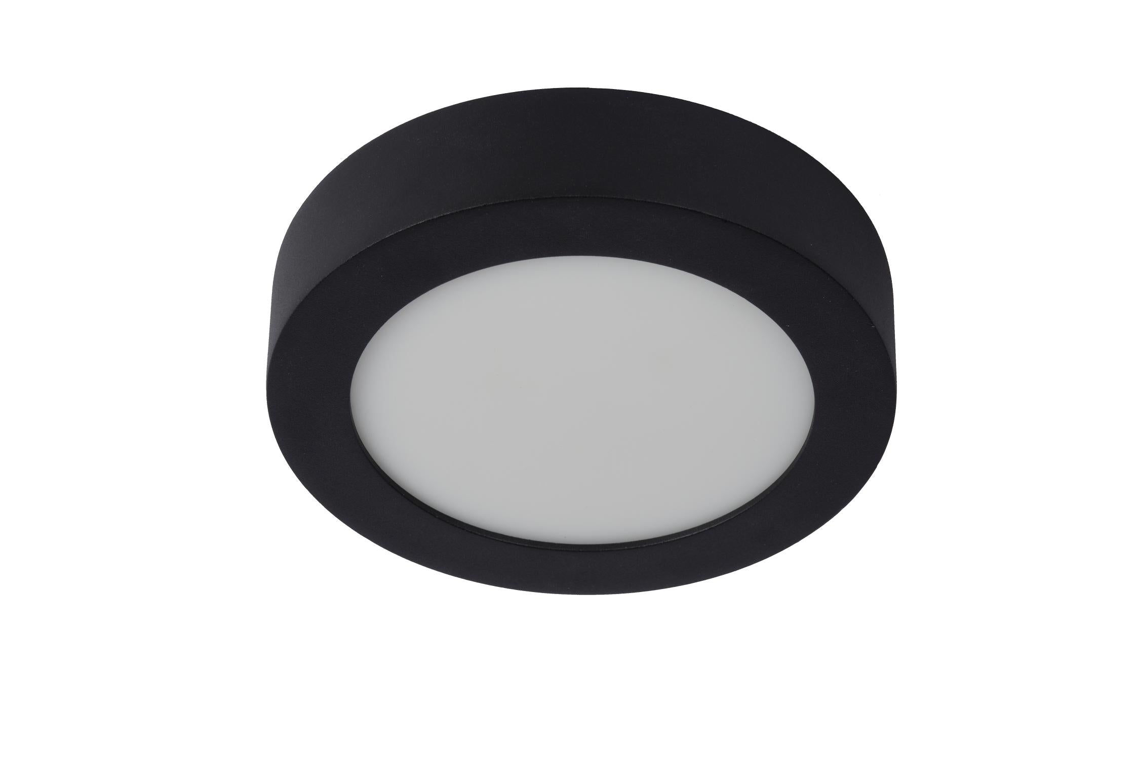 BRICE-LED - Plafonnier Salle de bain - Ø 18 cm - LED Var. - 1x12W 3000K - IP44 - Noir