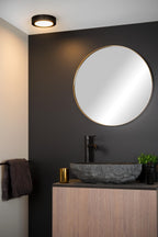 BRICE-LED - Plafonnier Salle de bain - Ø 18 cm - LED Var. - 1x12W 3000K - IP44 - Noir