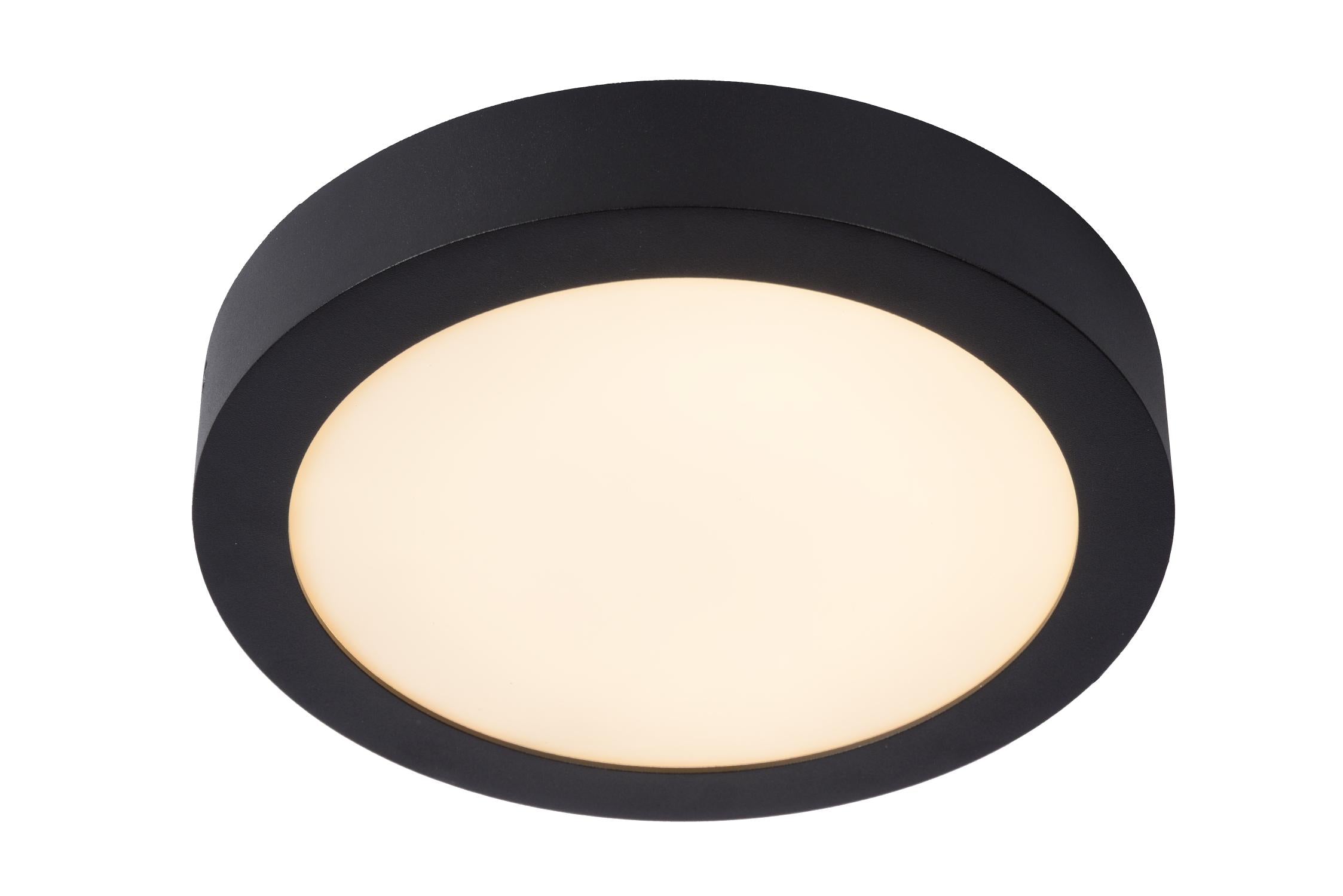 BRICE-LED - Ceiling light Bathroom - Ø 24 cm - LED Dimmable - 1x15W 3000K - IP44 - Black