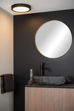 BRICE-LED - Plafonnier Salle de bain - Ø 30 cm - LED Var. - 1x30W 3000K - IP44 - Noir