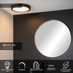 BRICE-LED - Plafonnier Salle de bain - Ø 30 cm - LED Var. - 1x30W 3000K - IP44 - Noir