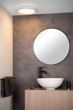 BRICE-LED - Plafonnière Badkamer - Ø 30 cm - LED Dimb. - 1x30W 3000K - IP44 - Wit