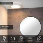BRICE-LED - Plafonnière Badkamer - Ø 30 cm - LED Dimb. - 1x30W 3000K - IP44 - Wit