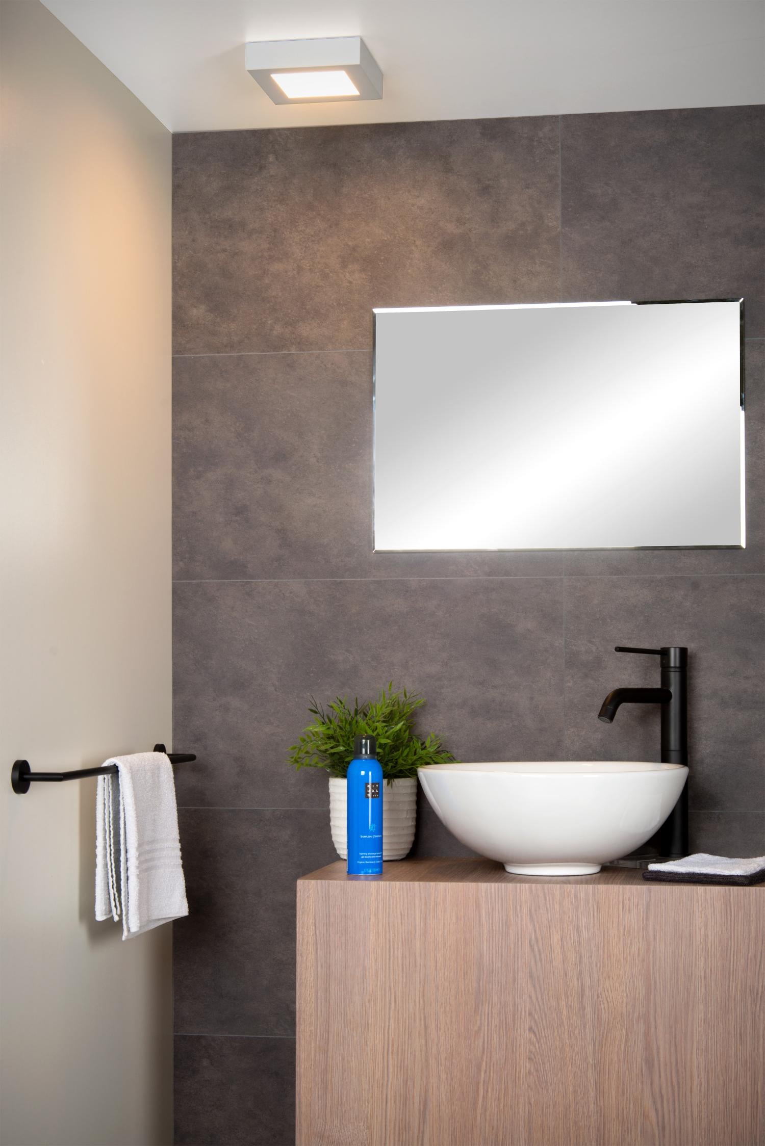 BRICE-LED - Plafonnière Badkamer - LED Dimb. - 1x15W 3000K - IP44 - Wit