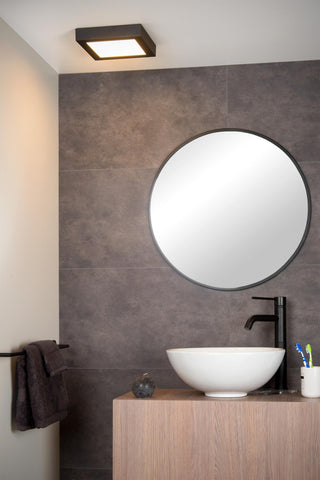 BRICE-LED - Ceiling light Bathroom - LED Dimmable - 1x22W 3000K - IP44 - Black