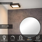 BRICE-LED - Ceiling light Bathroom - LED Dimmable - 1x22W 3000K - IP44 - Black