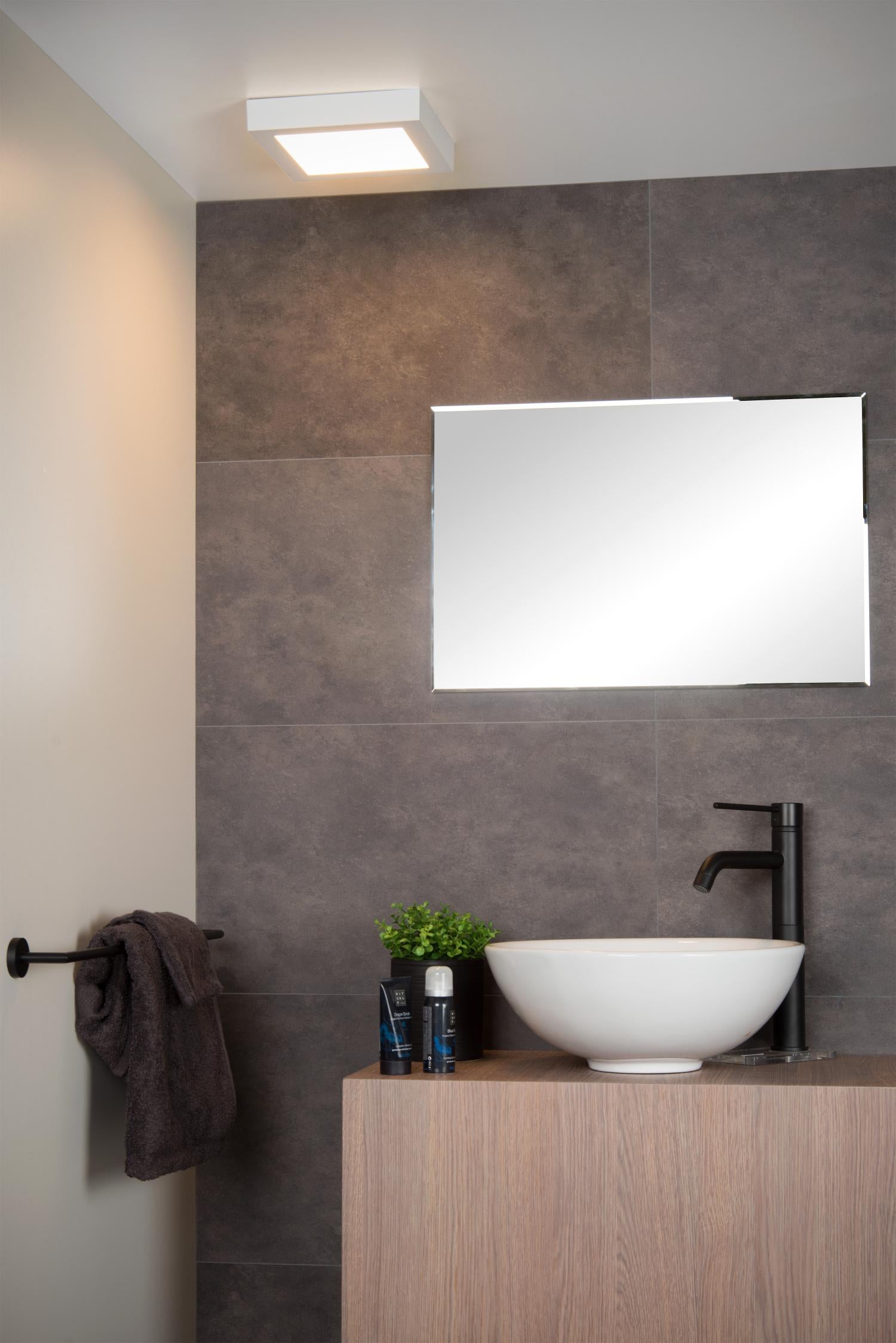 BRICE-LED - Plafonnière Badkamer - LED Dimb. - 1x22W 3000K - IP44 - Wit