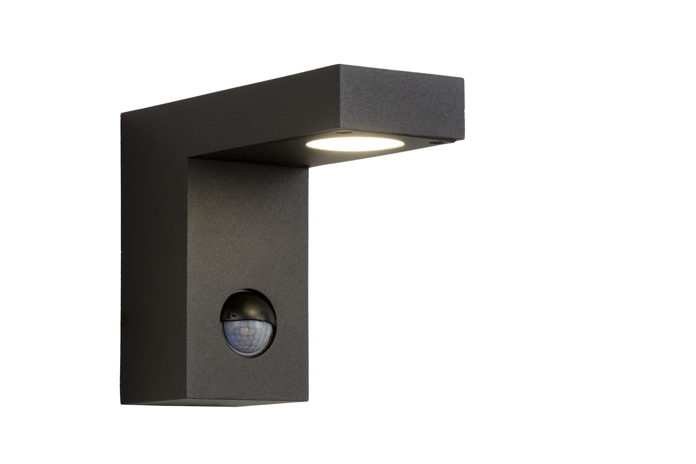 TEXAS-IR - Wall spot / Wall light Indoor/Outdoor - LED - 1x7W 3000K - IP54 - Motion & day/night sensor (can be switched off) - Anthracite