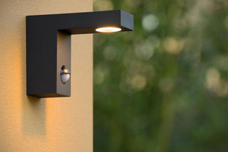 TEXAS-IR - Wall spot / Wall light Indoor/Outdoor - LED - 1x7W 3000K - IP54 - Motion & day/night sensor (can be switched off) - Anthracite
