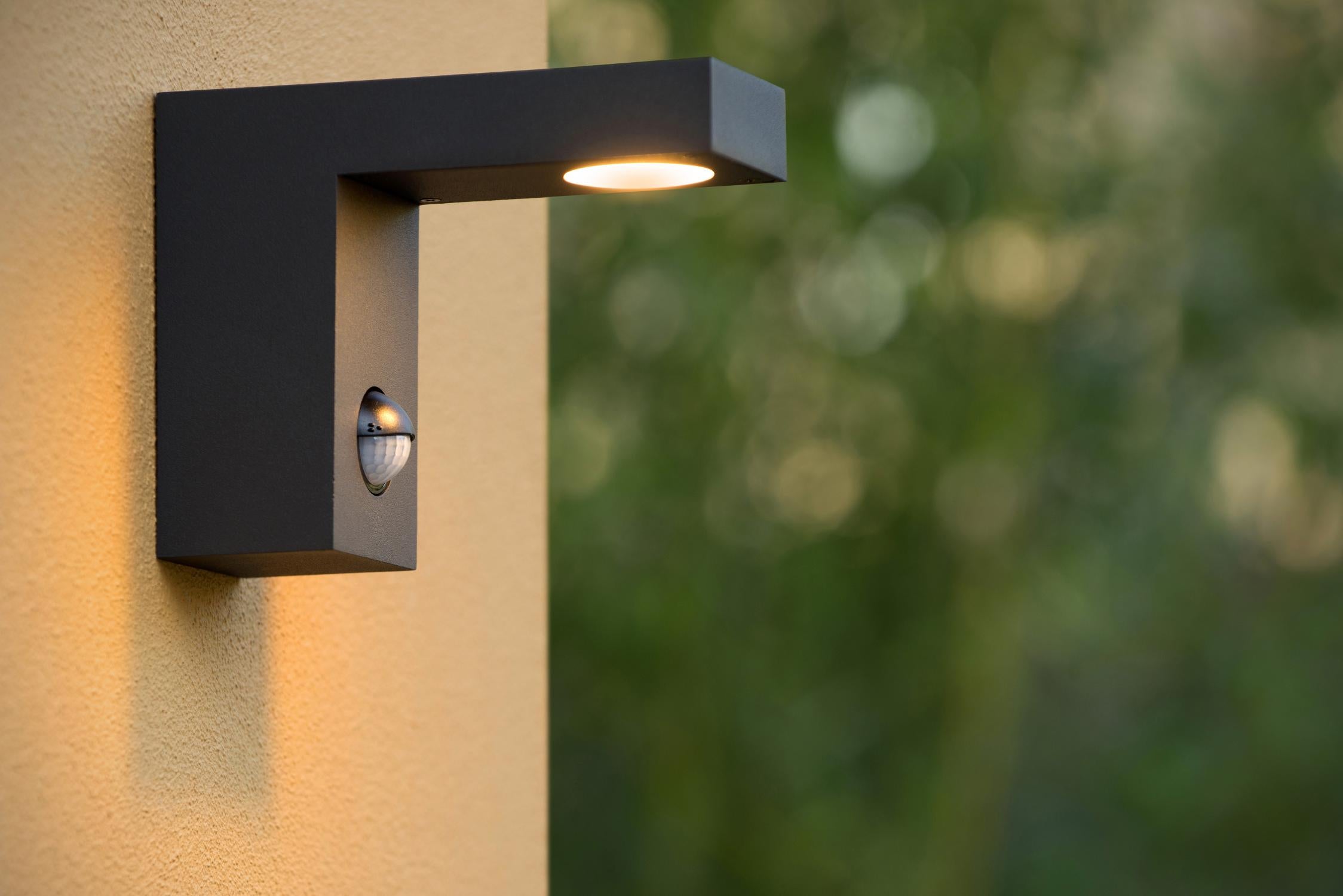 TEXAS-IR - Wall spot / Wall light Indoor/Outdoor - LED - 1x7W 3000K - IP54 - Motion & day/night sensor (can be switched off) - Anthracite
