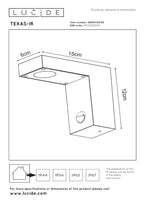 TEXAS-IR - Wall spot / Wall light Indoor/Outdoor - LED - 1x7W 3000K - IP54 - Motion & day/night sensor (can be switched off) - Anthracite
