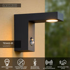 TEXAS-IR - Wall spot / Wall light Indoor/Outdoor - LED - 1x7W 3000K - IP54 - Motion & day/night sensor (can be switched off) - Anthracite