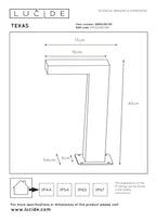TEXAS - Lampe socle - LED - 1x8W 3000K - IP54 - Anthracite
