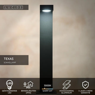 TEXAS - Lampe socle - LED - 1x8W 3000K - IP54 - Anthracite