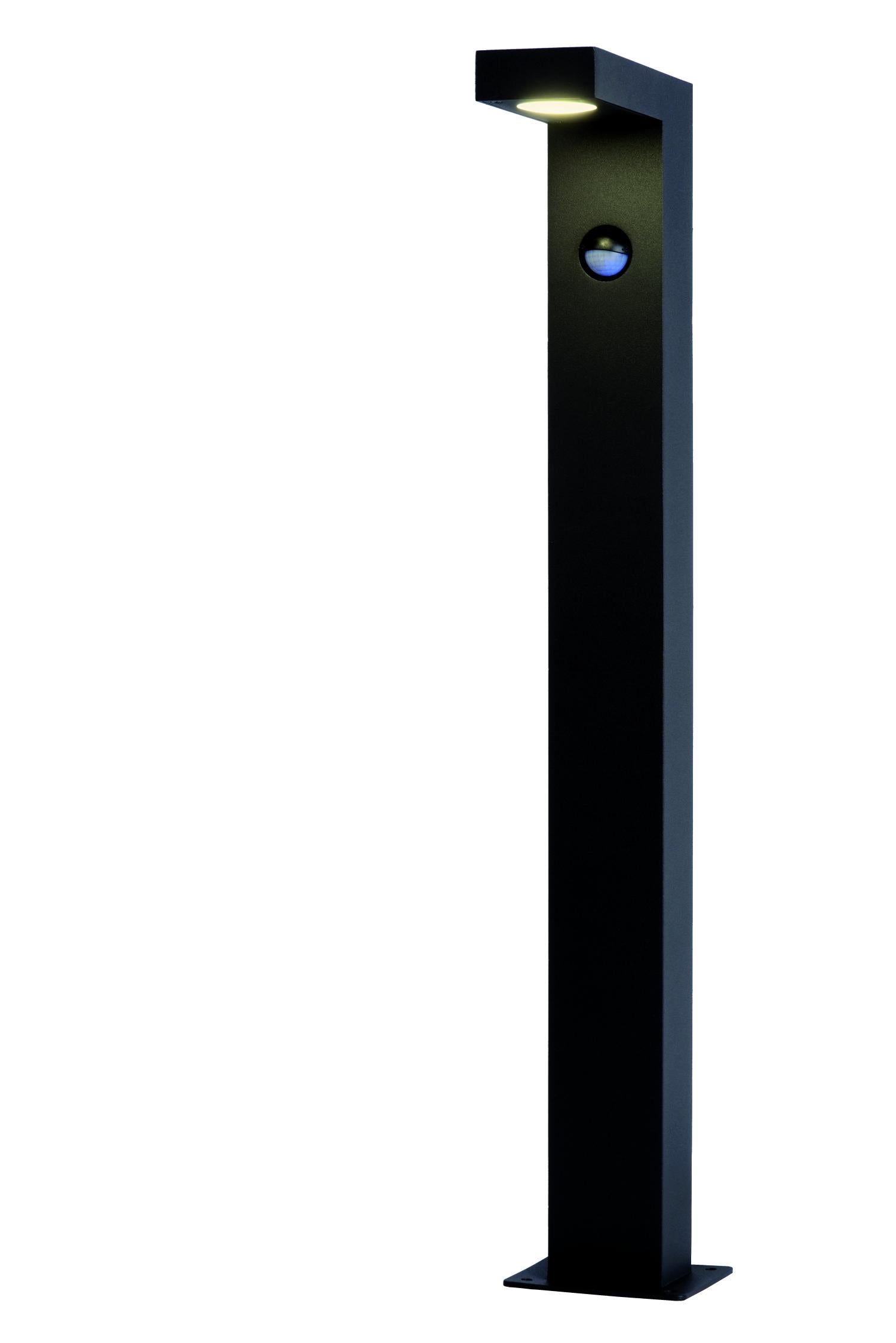 TEXAS-IR - Sokkellamp - LED - 1x7W 3000K - IP54 - Beweging & dag/nacht sensor (uitschakelbaar) - Antraciet
