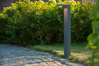 TEXAS-IR - Sokkellamp - LED - 1x7W 3000K - IP54 - Beweging & dag/nacht sensor (uitschakelbaar) - Antraciet