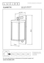 CLAIRETTE - Applique murale Intérieur/Extérieur - LED - 1x13W 3000K - IP54 - Détecteur de mouvement et jour/nuit - Anthracite