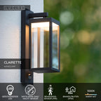 CLAIRETTE - Applique murale Intérieur/Extérieur - LED - 1x13W 3000K - IP54 - Détecteur de mouvement et jour/nuit - Anthracite