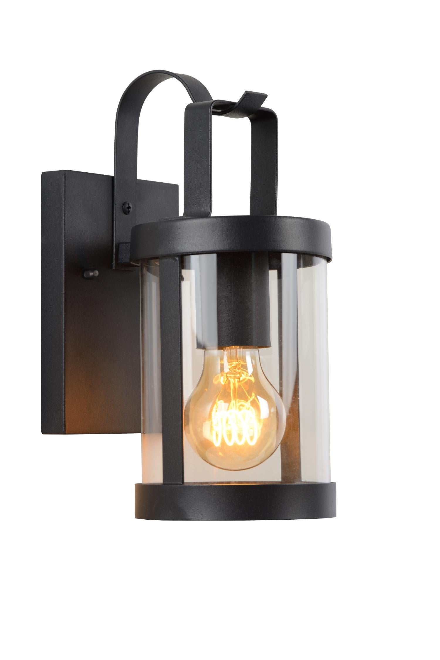 LINDELO - Wandlamp Binnen/Buiten - 1xE27 - IP23 - Zwart