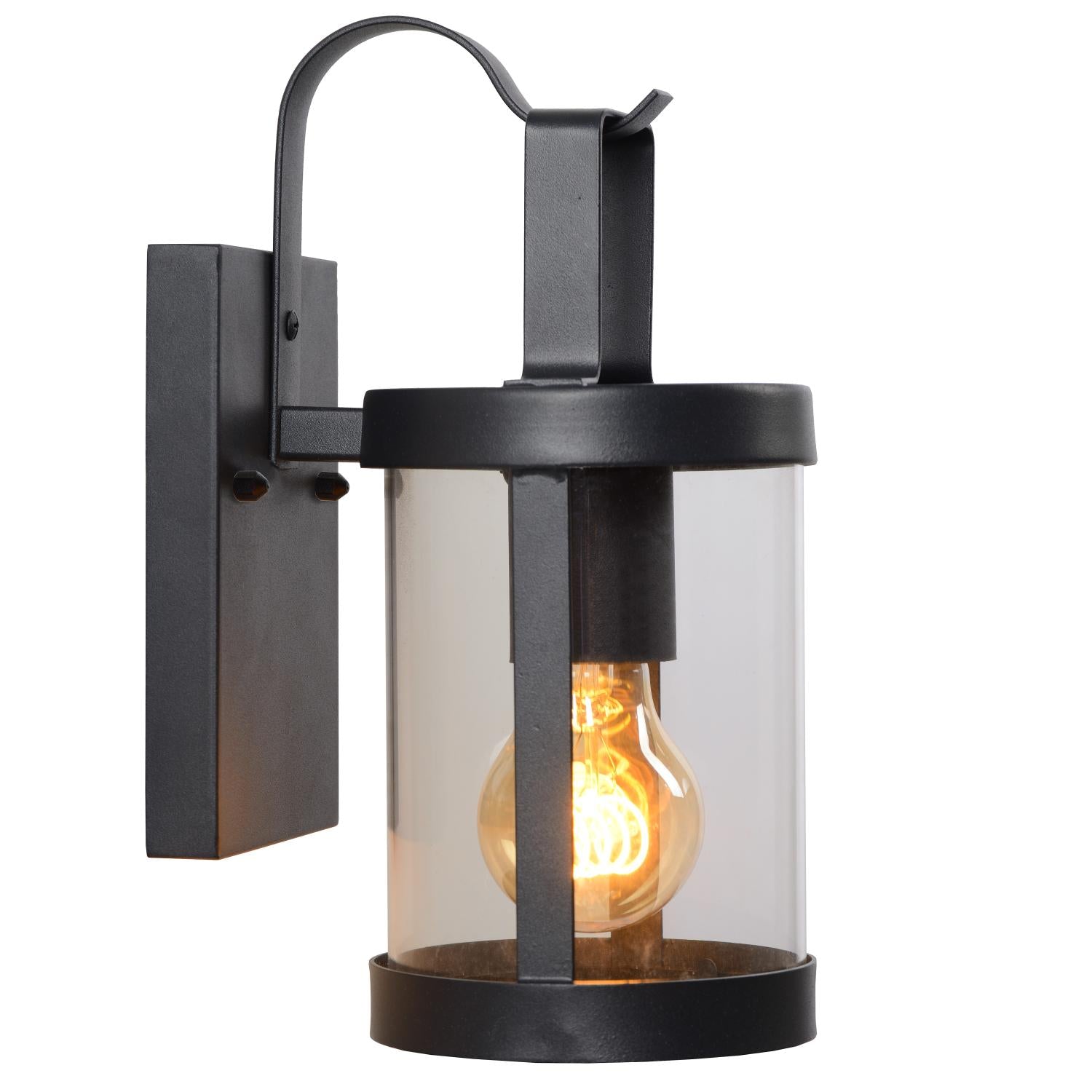 LINDELO - Wandlamp Binnen/Buiten - 1xE27 - IP23 - Zwart