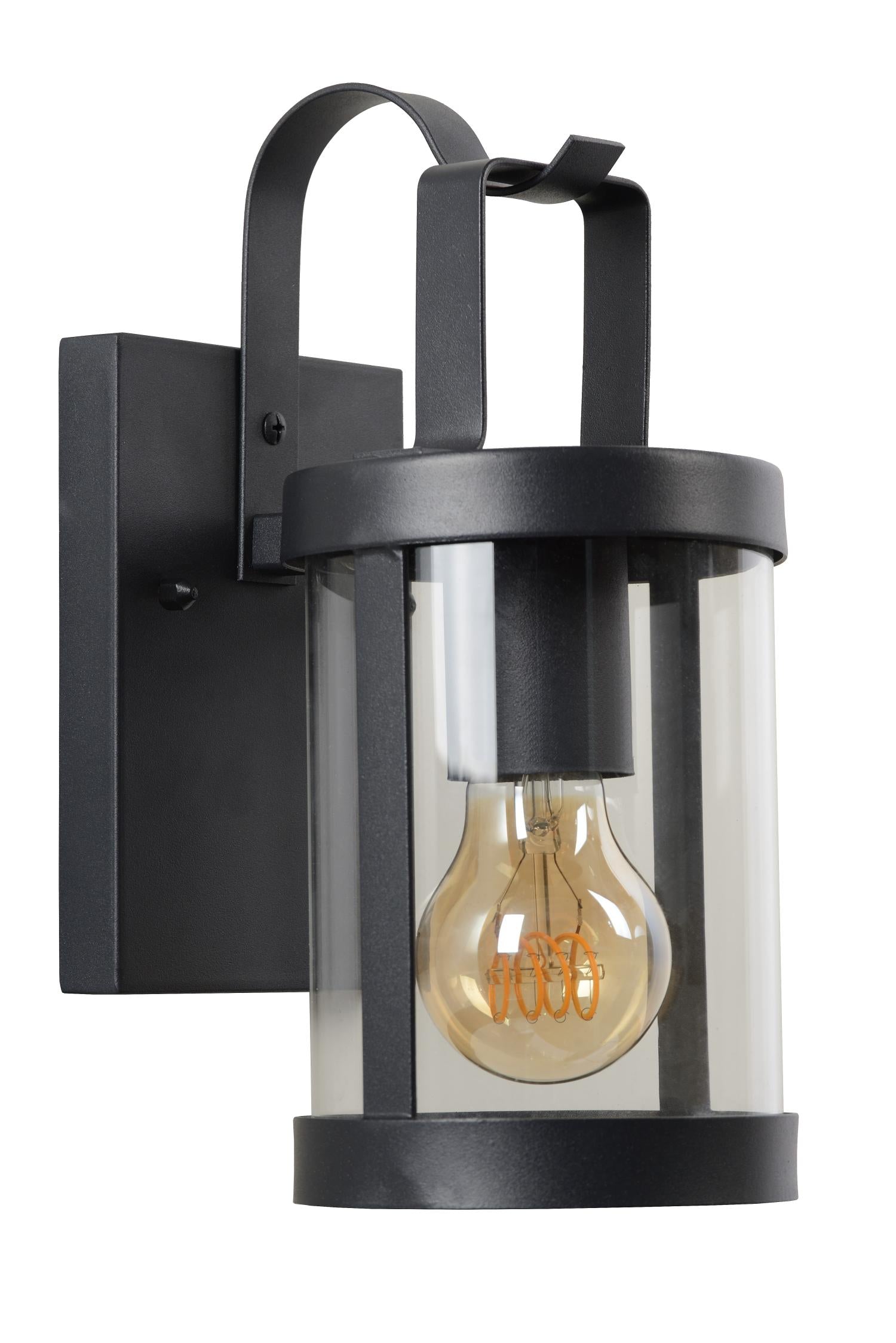 LINDELO - Wandlamp Binnen/Buiten - 1xE27 - IP23 - Zwart
