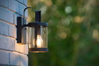 LINDELO - Wandlamp Binnen/Buiten - 1xE27 - IP23 - Zwart
