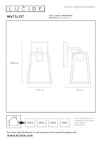 MATSLOT - Wandlamp Binnen/Buiten - 1xE27 - IP23 - Zwart