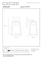 MATSLOT - Applique murale Intérieur/Extérieur - 1xE27 - IP23 - Noir