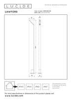 LAWFORD - Sokkellamp - LED - 1x6W 3000K - IP54 - Zwart