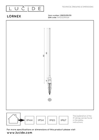LORNEX - Garden spot - Ø 4.9 cm - LED - 1x6W 3000K - IP54 - Black