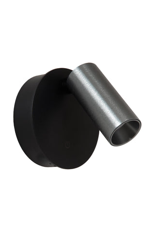 TONI - Oplaadbare Wandspot / Wandlamp - Accu/Batterij - Ø 8,1 cm - LED Dimb. - CCT - 1x2W 2700K/4000K - Magnetisch - Grijs ijzer