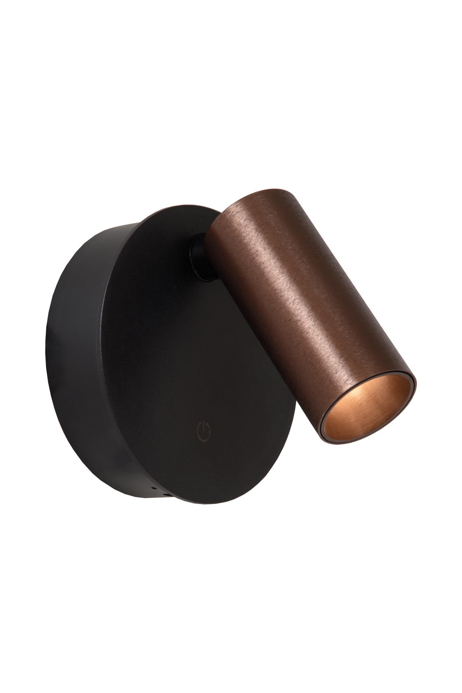 TONI - Oplaadbare Wandspot / Wandlamp - Accu/Batterij - Ø 8,1 cm - LED Dimb. - CCT - 1x2W 2700K/4000K - Magnetisch - Koffie