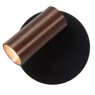 TONI - Oplaadbare Wandspot / Wandlamp - Accu/Batterij - Ø 8,1 cm - LED Dimb. - CCT - 1x2W 2700K/4000K - Magnetisch - Koffie