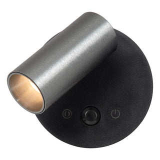 TONI - Rechargeable wall spot / wall light - Battery - Ø 8.1 cm - LED Dimmable - CCT - 1x2W 2700K/4000K - Motion sensor (can be switched off) - Magnetic - Iron grey