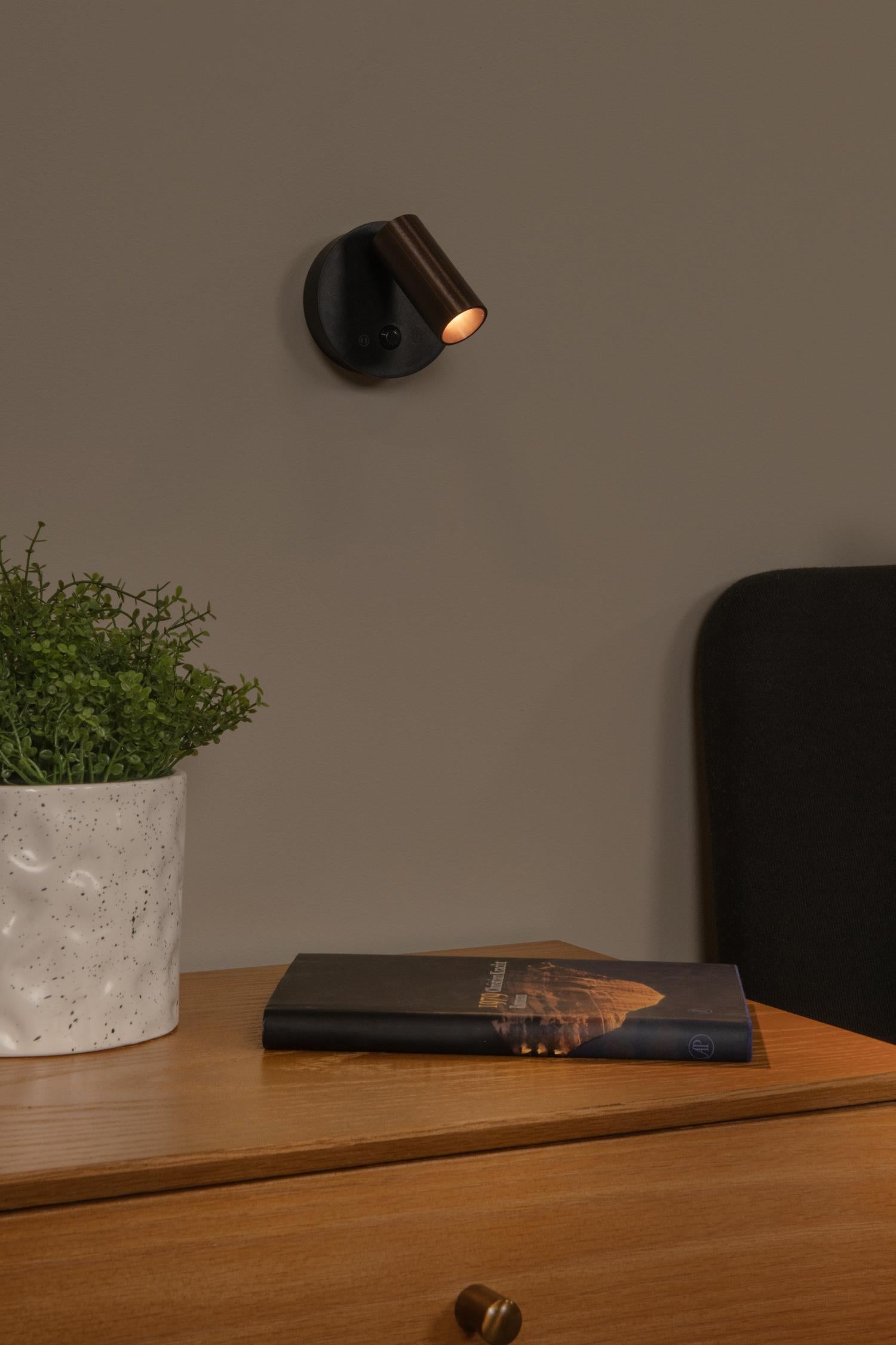 TONI - Rechargeable wall spot / wall light - Battery - Ø 8.1 cm - LED Dimmable - CCT - 1x2W 2700K/4000K - Motion sensor (can be switched off) - Magnetic - Iron grey