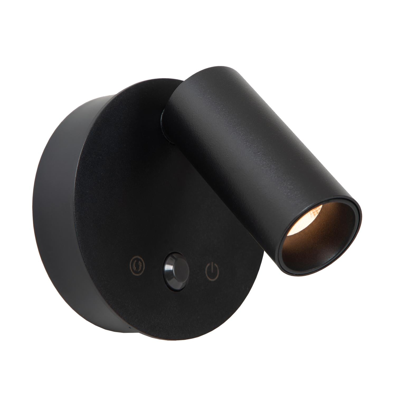 TONI - Oplaadbare Wandspot / Wandlamp - Accu/Batterij - Ø 8,1 cm - LED Dimb. - CCT - 1x2W 2700K/4000K - Bewegingssensor (uitschakelbaar) - Magnetisch - Zwart