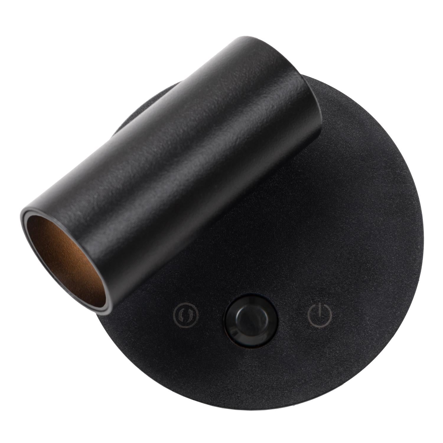 TONI - Oplaadbare Wandspot / Wandlamp - Accu/Batterij - Ø 8,1 cm - LED Dimb. - CCT - 1x2W 2700K/4000K - Bewegingssensor (uitschakelbaar) - Magnetisch - Zwart