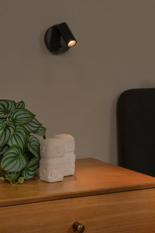 TONI - Oplaadbare Wandspot / Wandlamp - Accu/Batterij - Ø 8,1 cm - LED Dimb. - CCT - 1x2W 2700K/4000K - Bewegingssensor (uitschakelbaar) - Magnetisch - Zwart