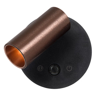 TONI - Spot mural / Applique murale rechargeable - Batterie/Pile - Ø 8,1 cm - LED Var. - CCT - 1x2W 2700K/4000K - Détecteur de mouvement (désactivable) - Magnétique - Café