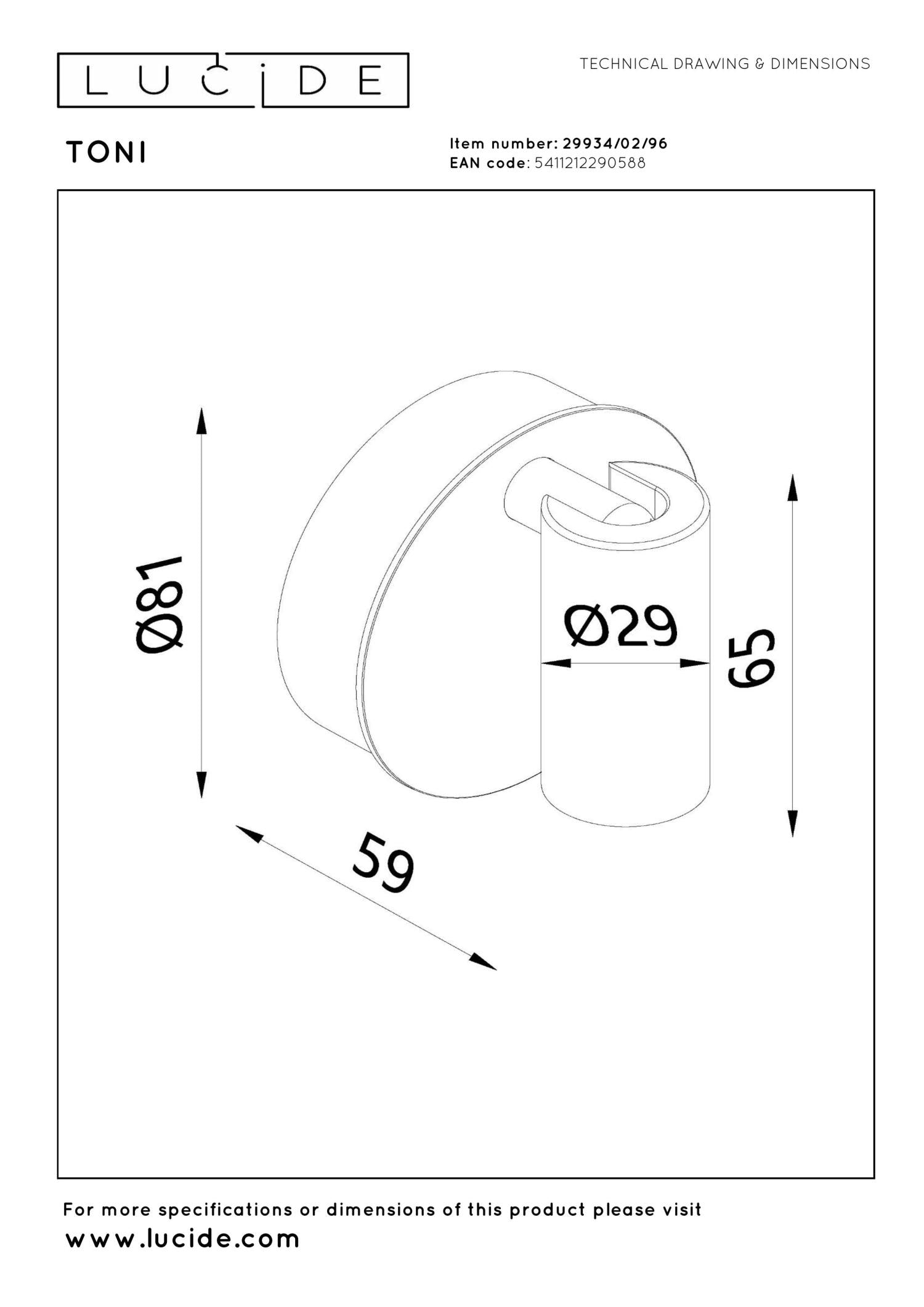TONI - Spot mural / Applique murale rechargeable - Batterie/Pile - Ø 8,1 cm - LED Var. - CCT - 1x2W 2700K/4000K - Détecteur de mouvement (désactivable) - Magnétique - Café