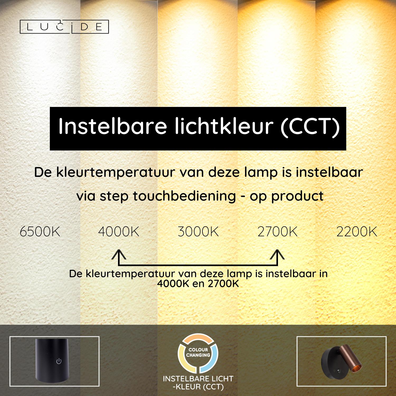 TONI - Spot mural / Applique murale rechargeable - Batterie/Pile - Ø 8,1 cm - LED Var. - CCT - 1x2W 2700K/4000K - Détecteur de mouvement (désactivable) - Magnétique - Café