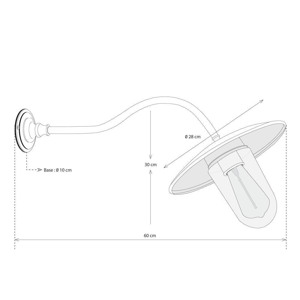Wandlamp buiten Elébase Wall 45°, geborsteld nikkel