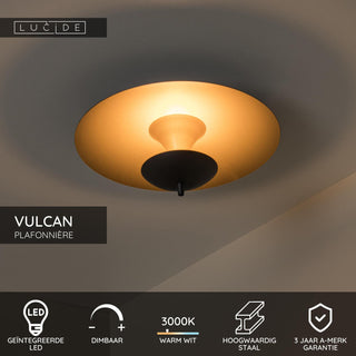 VULCAN - Plafonnière - Ø 35 cm - LED Dimb. - 1x9W 3000K - Zwart